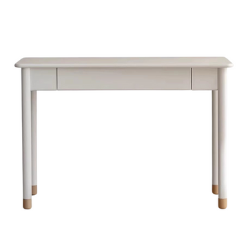 Poplar Solid Wood, solid Rubberwood Children's Elevated Learning Table Cream Drawer Table